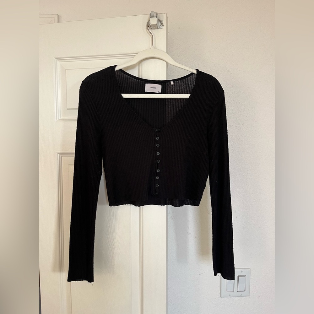 JOAH BROWN Cropped Button Up Top